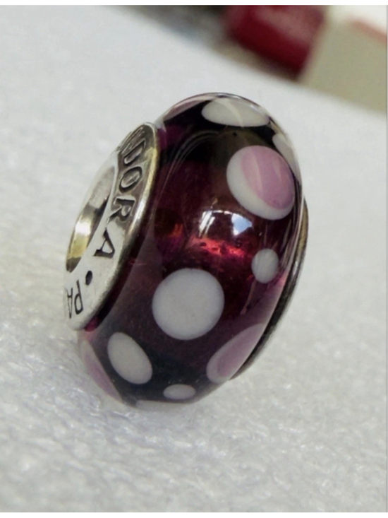 PANDORA Jewelry - Pandora Sterling Silver 925 Purple Bubbles Murano Glass Charm - 790693